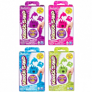 Кинетический песок для лепки, 227 грамм в коробке, яркие цвета (Spin Master, 71423)